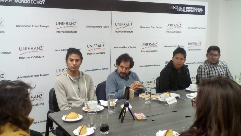 Director y actores de la película boliviana “Averno” visitan la Unifranz de El Alto