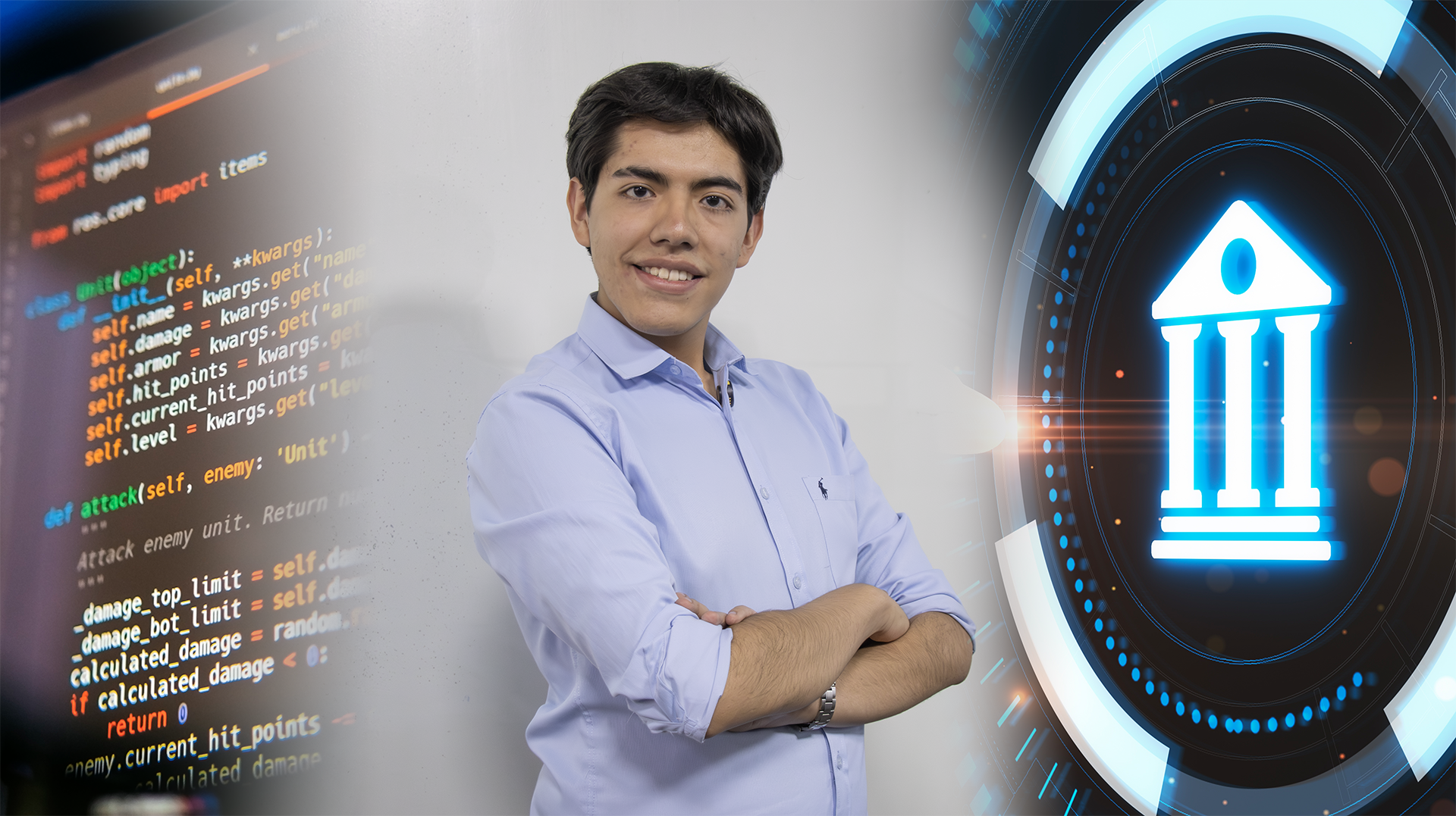 Víctor Mejía Vargas, estudiante de tercer semestre de Ingeniería Comercial en Unifranz La Paz.