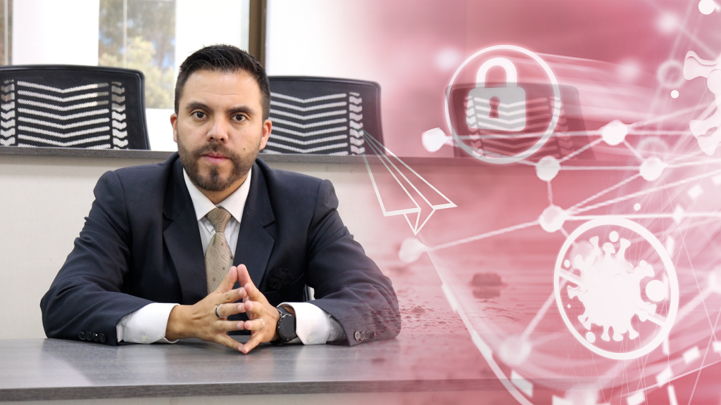 El docente de la carrera de Derecho de Unifranz La Paz, Yerko Paz, explica los errores que suelen cometer las víctimas de ciberdelitos.